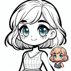 Kid-Friendly Blonde Girl Coloring Page | Colored Version