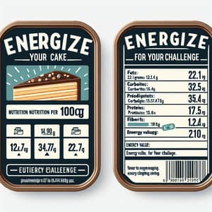 Energize for Your Challenge Cake Label Nutrition Info