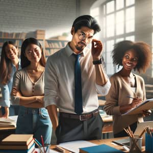 Diverse Group of Teachers in Vibrant Classroom Setting