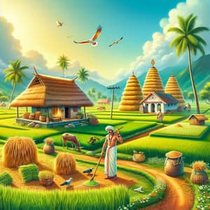 Scenic Tamil Village: Harvest Season Beauty