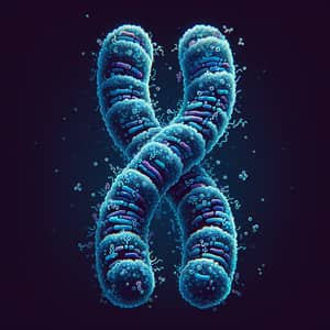 Microscopic Chromosome Structure in Blues & Purples