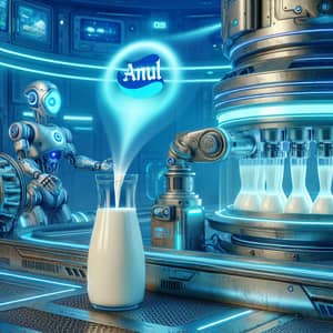 Futuristic Sci-Fi Scene: Amul's Fresh Milk Processing