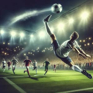 Intense Football Match Bicycle Kick Scene