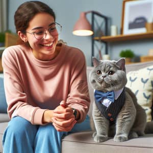 Talking Cat: British Shorthair in a Cozy Home