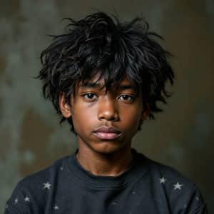 Creative Portrait of a Unique Brown-Skinned Boy