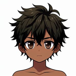 Anime Character: African-American Boy with Messy Hair