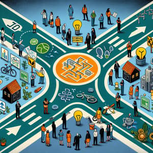 Energy Transition Illustration: Efficiency vs. Renewable Energy