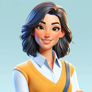 3D Pixar-Inspired Female Character Model