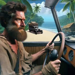 Robinson Crusoe Driving Car | Adventure Icon Car Journey