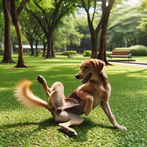 Happy Dog Enjoying Sunny Day in Green Park