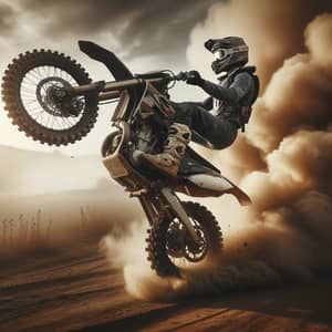 Dirt Bike Rider Performs Thrilling Wheelie | Motocross Adventure