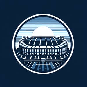 Iconic Blue and White Football Stadium Symbol