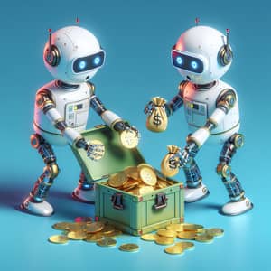 Dividing Treasure of Digital Rubles: Two Robots Share the Wealth