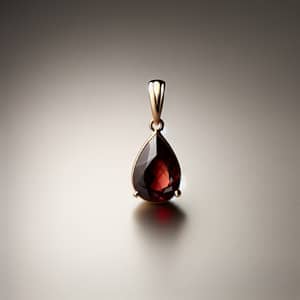 Elegant Raindrop Pendant with Almandine Garnet & Gold