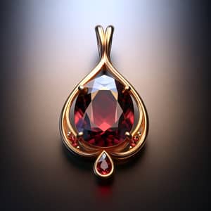 Elegant Raindrop Pendant with Almandine Garnet