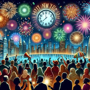 New Year 2024 Celebration: Dazzling Fireworks & Global Unity