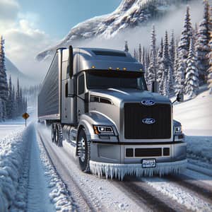 Ford Trucks 4442D Model Truck on Snowy Road