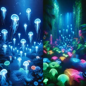 Glowing Jellyfish in a Neon Jungle Experience