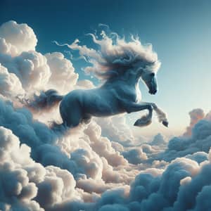 Majestic Horse Galloping Among Clouds