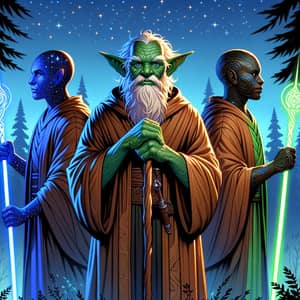 Wisdom of Yoda and Jedi Warriors in a Starry Realm