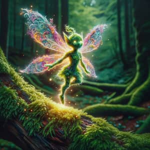 Whimsical Sprite in Enchanted Forest | Mystical Glowing Fairy