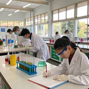 Students Conducting Experiments in the Laboratory