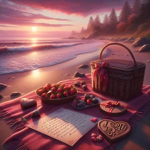 Romantic Beach Picnic on Valentine's Day