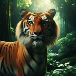 Majestic Tiger in Lush Jungle Setting