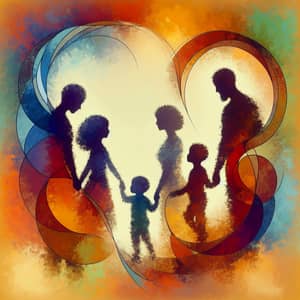 Emotionally Rich Family Bonding Abstract Art