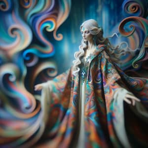 Mystical Diviner in Ethereal Flowing Robes