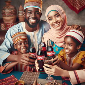 Burkinabe Muslim Family Enjoying Coca-Cola Together