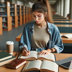 18-Year-Old Student in the Library