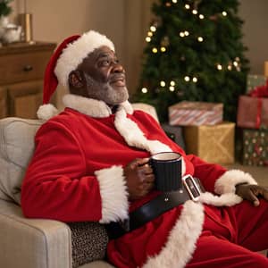 Black Santa Chilling: A Unique Holiday Vibe