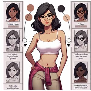 Aloof Goddess: 2D Character with F Cup and Glasses