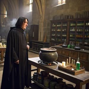 Severus Snape Brewing Potions at Hogwarts