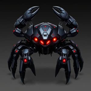 Futuristic Black Crab Robot Sprite Sheet