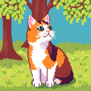 16x16 Pixel Art Cat Design