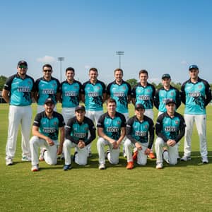 Niagara Raiders Cricket Team in Teal Blue & Black Jersey