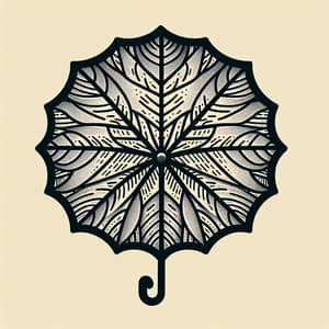 Cartoon Umbrella Leaf – Top View Illustration