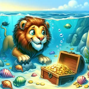 Lion Discovers Treasure | Underwater Adventure