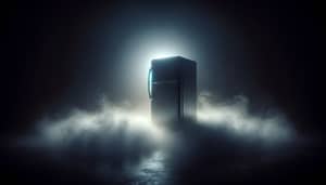 Mysterious Refrigerator in Dark Fog