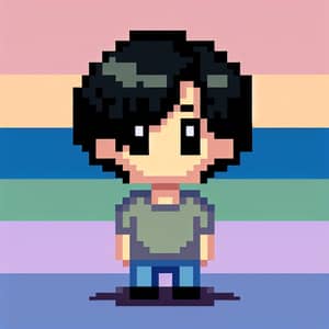 Cute Pixel Art of a Young Gay Character