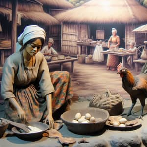 19th Century Filipina Woman and Chicken Selling Food | Historical Scene