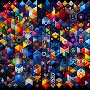 Vibrant Geometric Patterns on Black Background