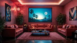 Retrowave Living Room Interior Design Ideas