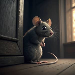 Scared Mouse: Fearful Rodent Image