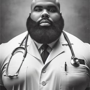 Dedicated Overweight Nurse in Vintage Black & White