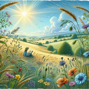 Serene Summer Landscapes: Poem of Summer Longings Illustration