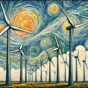 Abstract Wind Turbines: A Surreal Art Experience