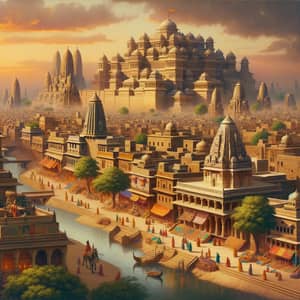 High Resolution Background of Ancient Ayodhya City